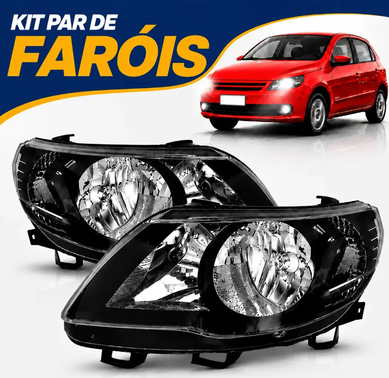 Par De Farol Gol Saveiro Voyage 2009 G5 Foco Duplo Mascara
